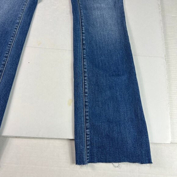 L'agence Jean Women 26x31* Ruth Straight Blue Faded Raw Hem Stretch Denim Tag 25 - Picture 5 of 16